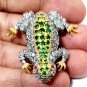 Sterling Silver Cubic Zircon Emerald Brooch Unisex Brooch Pin