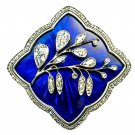 Vintage Style 925 Silver Cubic Zircon Enamel Paint Brooch Woman's Pin Gift Vintage Style 925 Silver Cubic Zircon Enamel Paint Brooch Woman's Pin Gift
