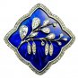 Vintage Style 925 Silver Cubic Zircon Enamel Paint Brooch Woman's Pin Gift