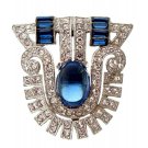 Inspired Cubic Zircon 925 Silver Sapphire Brooch Wedding Anniversary Gift Brooch Inspired Cubic Zircon 925 Silver Sapphire Brooch Wedding Anniversary Gift Brooch