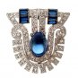 Inspired Cubic Zircon 925 Silver Sapphire Brooch Wedding Anniversary Gift Brooch