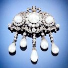 Vintage Style Cubic Zircon 925 Sterling Silver Pearl Brooch Anniversary Gift Vintage Style Cubic Zircon 925 Sterling Silver Pearl Brooch Anniversary Gift