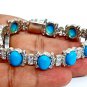Cubic Zircon 925 Silver Turquoise Bracelet Anniversary Gif For Woman Silver