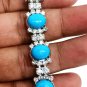 Cubic Zircon 925 Silver Turquoise Bracelet Anniversary Gif For Woman Silver