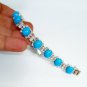 Cubic Zircon 925 Silver Turquoise Bracelet Anniversary Gif For Woman Silver