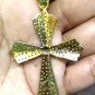 2.18ct Rose Cut Diamond 925 Silver Cross Pendant Handmade Diamond CROSS Pendant