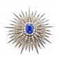 Replica Cubic Zircon Sterling Silver Sapphire Brooch Anniversary Gift Brooch