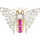 Cubic Zircon Ruby 925 Silver Brooch Replica Silver Zircon Brooch For Gift