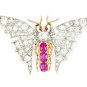 Cubic Zircon Ruby 925 Silver Brooch Replica Silver Zircon Brooch For Gift