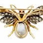 Zircon Blue Sapphire Pearl 925 Silver Brooch Beautiful Brooch Pin For Her