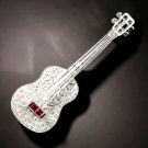 Cubic Zircon 925 Sterling Silver Ruby Guitar Style Brooch Unisex Brooch Pin Cubic Zircon 925 Sterling Silver Ruby Guitar Style Brooch Unisex Brooch Pin