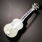 Cubic Zircon 925 Sterling Silver Ruby Guitar Style Brooch Unisex Brooch Pin