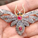 2.18ct Rose Cut Diamond 925 Silver Gemstones Brooch Diamond Silver Broach