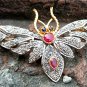 2.18ct Rose Cut Diamond 925 Silver Gemstones Brooch Diamond Silver Broach