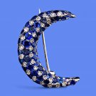 Vintage Style Cubic Zircon Sterling Silver Blue Sapphire Brooch Woman's Brooch Vintage Style Cubic Zircon Sterling Silver Blue Sapphire Brooch Woman's Brooch