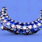 Vintage Style Cubic Zircon Sterling Silver Blue Sapphire Brooch Woman's Brooch