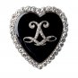 Inspired Moissanite 925 Silver Black Enamel Brooch/Pendant Love Gift For her