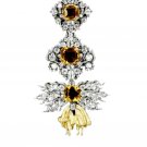 Replica Cubic Zircon 925 Silver Citrine Brooch Unisex Brooch Gift for Him/Her Replica Cubic Zircon 925 Silver Citrine Brooch Unisex Brooch Gift for Him/Her