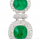 Vintage Look Cubic Zircon 925 Sterling Silver Cabochon Emerald Brooch For Woman Vintage Look Cubic Zircon 925 Sterling Silver Cabochon Emerald Brooch For Woman