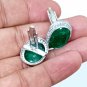 Cubic Zircon Natural Green Beryl 925 Silver Cufflinks Men's Silver Cufflinks