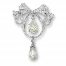 Replica Cubic Zircon 925 Sterling Silver Pearl Brooch Anniversary Gift Elegant Replica Cubic Zircon 925 Sterling Silver Pearl Brooch Anniversary Gift Elegant