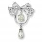 Replica Cubic Zircon 925 Sterling Silver Pearl Brooch Anniversary Gift Elegant