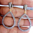 1.55ct Rosecut Diamond 925 Silver Dangle wedding Anniversary Gift Earrings 1.55ct Rosecut Diamond 925 Silver Dangle wedding Anniversary Gift Earrings