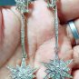 Zirconia Diamond Dangle Earrings 1.84ct Cubic Zircon 925 Silver Dangle Earrings