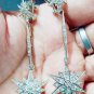 Zirconia Diamond Dangle Earrings 1.84ct Cubic Zircon 925 Silver Dangle Earrings