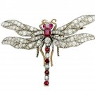 Cubic Zircon Ruby 925 Silver Brooch Replica Silver Zircon Brooch For Gift Her