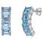 Aquamarine 925 Silver Earrings Woman's Anniversary Love Gift For H Earrings Stud