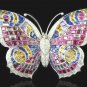 Cubic Zircon 925 Silver Multi Gemstone Brooch Woman Pin Gift For Her