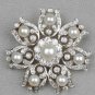 Cubic Zircon 925 Sterling Silver Pearl Brooch/Pendant For Woman Silver Brooch