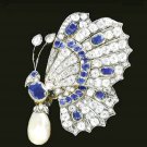 Replica Cubic Zircon 925 Sterling Silver Sapphire Pearl Brooch Gift For Love Her Replica Cubic Zircon 925 Sterling Silver Sapphire Pearl Brooch Gift For Love Her