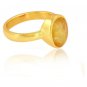 Natural Certified Yellow Sapphire Ring,6.35 ratti Panchdhatu Gold Plated Ring