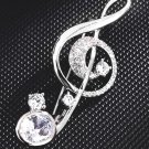 Music Style Cubic Zircon 925 Sterling Silver Brooch Everyday Brooch For Her Music Style Cubic Zircon 925 Sterling Silver Brooch Everyday Brooch For Her