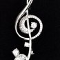 Music Style Cubic Zircon 925 Sterling Silver Brooch Everyday Brooch For Her
