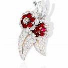 Vintage Replica Cubic Zircon 925 Sterling Silver Ruby Brooch Gift For Woman Her Vintage Replica Cubic Zircon 925 Sterling Silver Ruby Brooch Gift For Woman Her