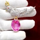 Cubic Zircon 925 Sterling silver Ruby Bird Brooch Beautiful Pin For Her Cubic Zircon 925 Sterling silver Ruby Bird Brooch Beautiful Pin For Her