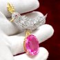 Cubic Zircon 925 Sterling silver Ruby Bird Brooch Beautiful Pin For Her