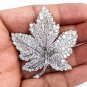 Cubic Zircon 925 Sterling Silver Brooch For Woman Queen's Leaf Design Brooch Pin