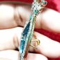 Rose Cut Diamond 2.18ct Silver Enamel Multi Gemstone Brooch Handmade Pin