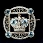 Cubic Zircon 925 Silver Blue Topaz Brooch Handmade Pin For Her Beautiful Brooch