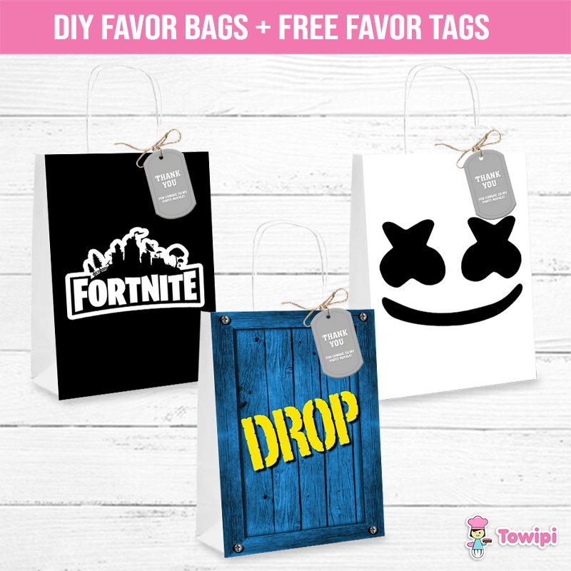 Fortnite printable favor bags - Fortnite DIY favor bags - Fortnite ...