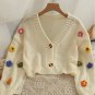 Women's Three-dimensional Flower Sweater Cardigan