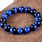 Genuine Gemstones Tiger Eye Bracelet Blue Color Energy Bead Bracelet Fits all Men Women