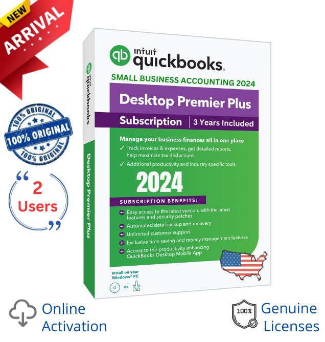 Intuit Quickbooks Desktop Premier Plus 2024 Original 3Year