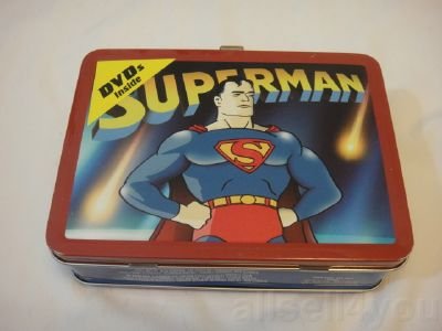 Superman Cartoons Collectible Tin with Handle 2 DVDs