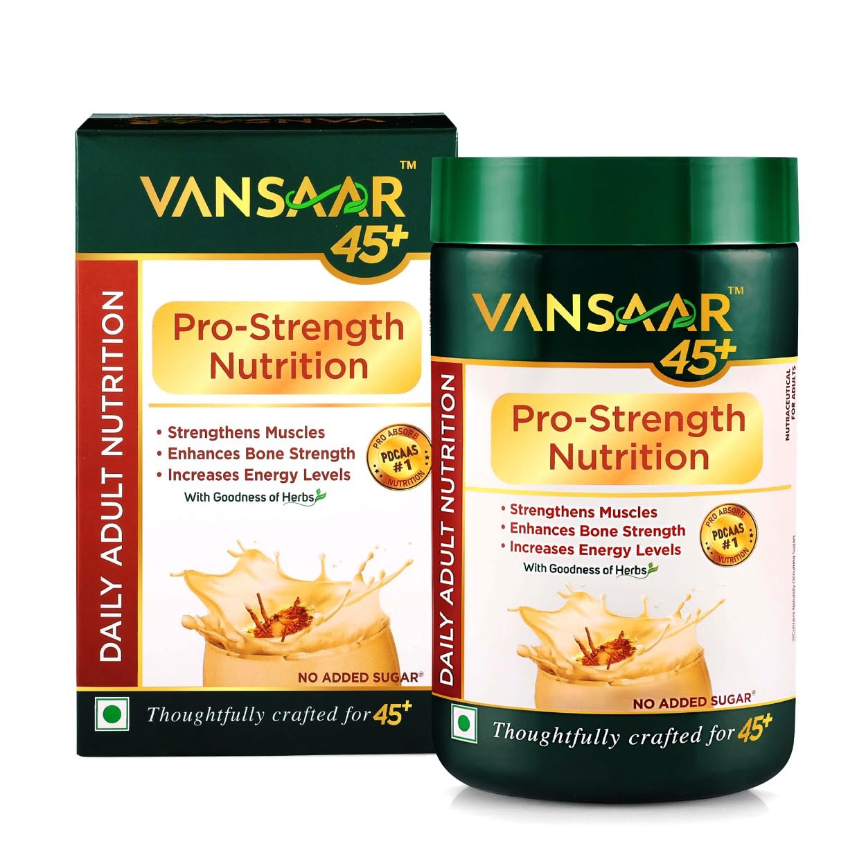 Vansaar 45+ Pro-Strength Complete Nutrition Health Drink for 45+ Men & Women