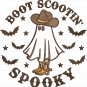 Get Spookily Stylish: Boot Scootin' Embroidery Design in 3 Sizes!